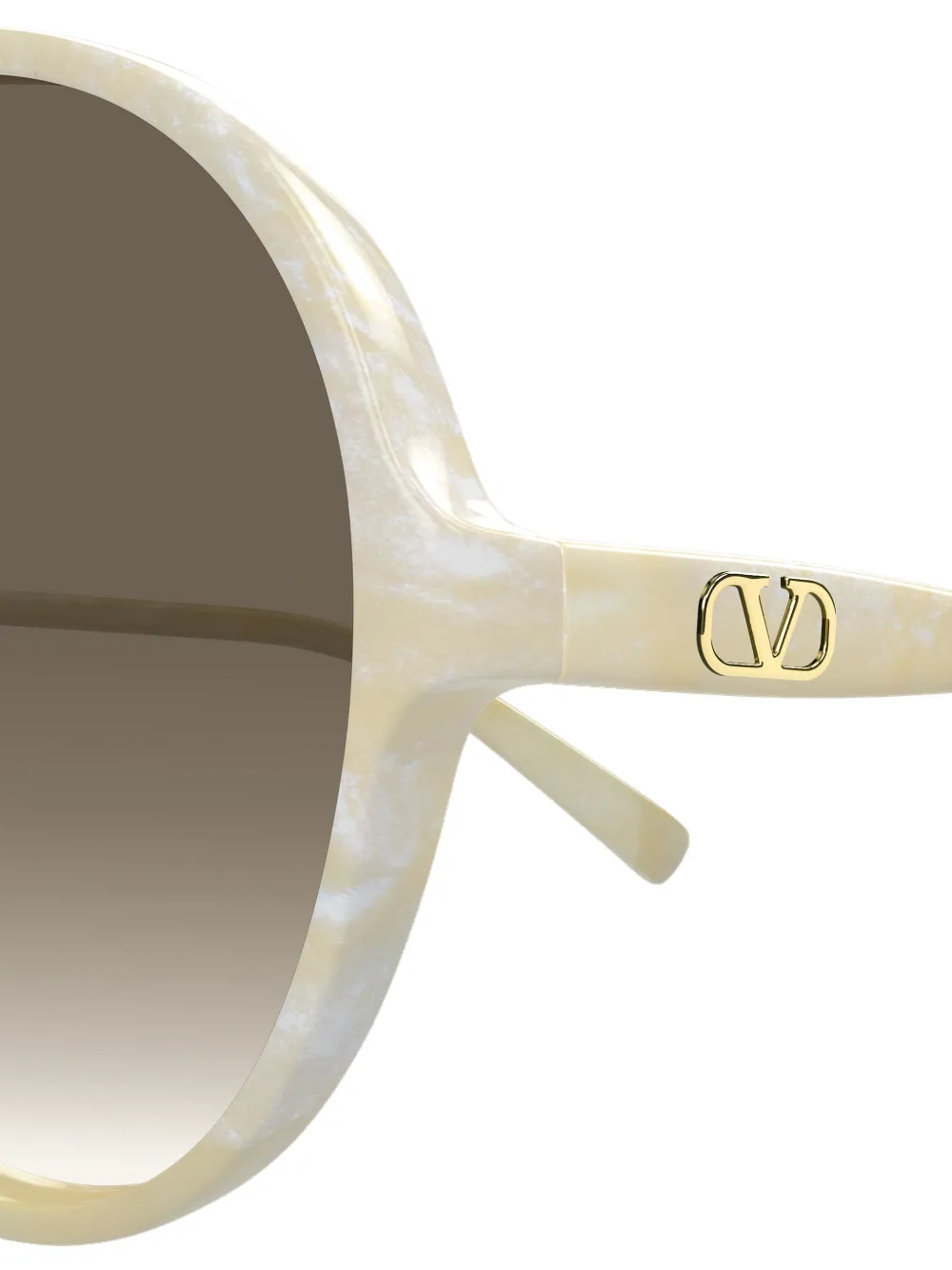 VALENTINO GARAVANI EYEWEAR VLogo zonnebril met rond montuur Beige