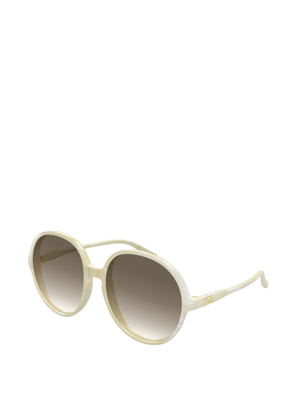 VALENTINO GARAVANI EYEWEAR VLogo zonnebril met rond montuur Beige