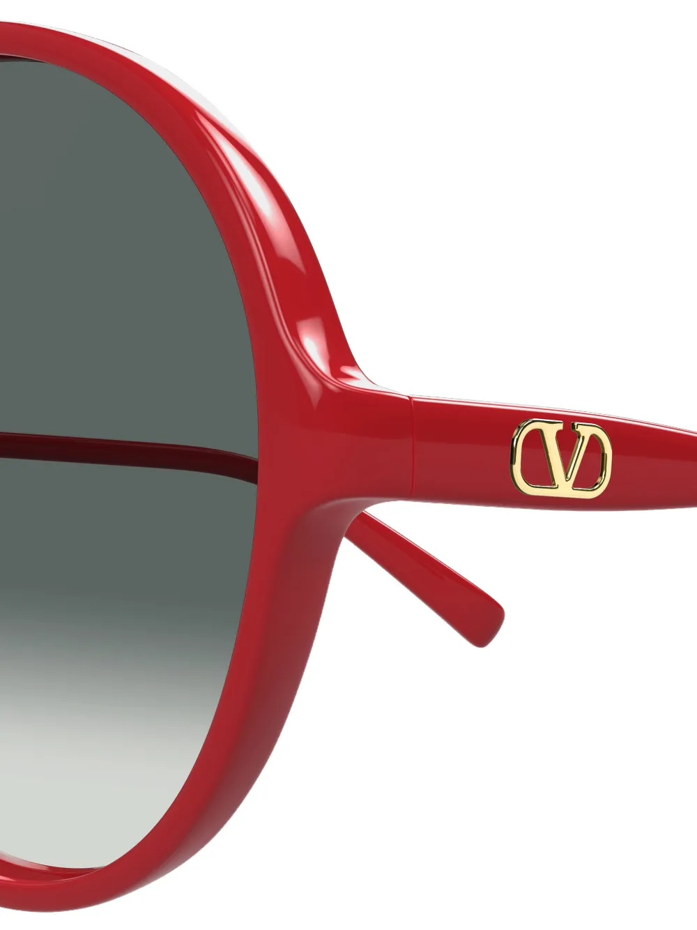 VALENTINO GARAVANI EYEWEAR VLogo zonnebril met rond montuur Rood