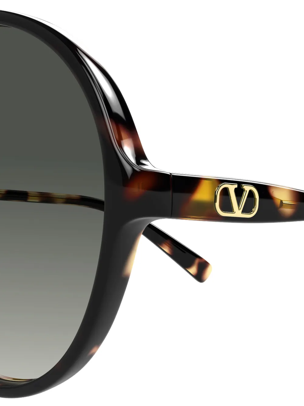 VALENTINO GARAVANI EYEWEAR VLogo zonnebril met rond montuur Bruin