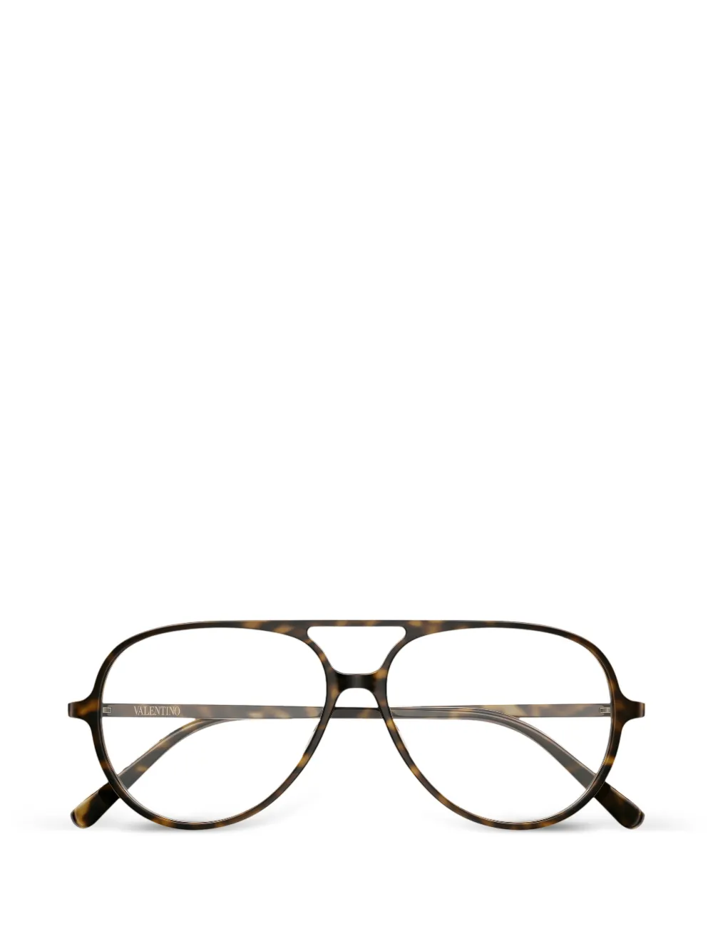 VALENTINO GARAVANI EYEWEAR tortoiseshell-effect VLogo glasses - Marrone