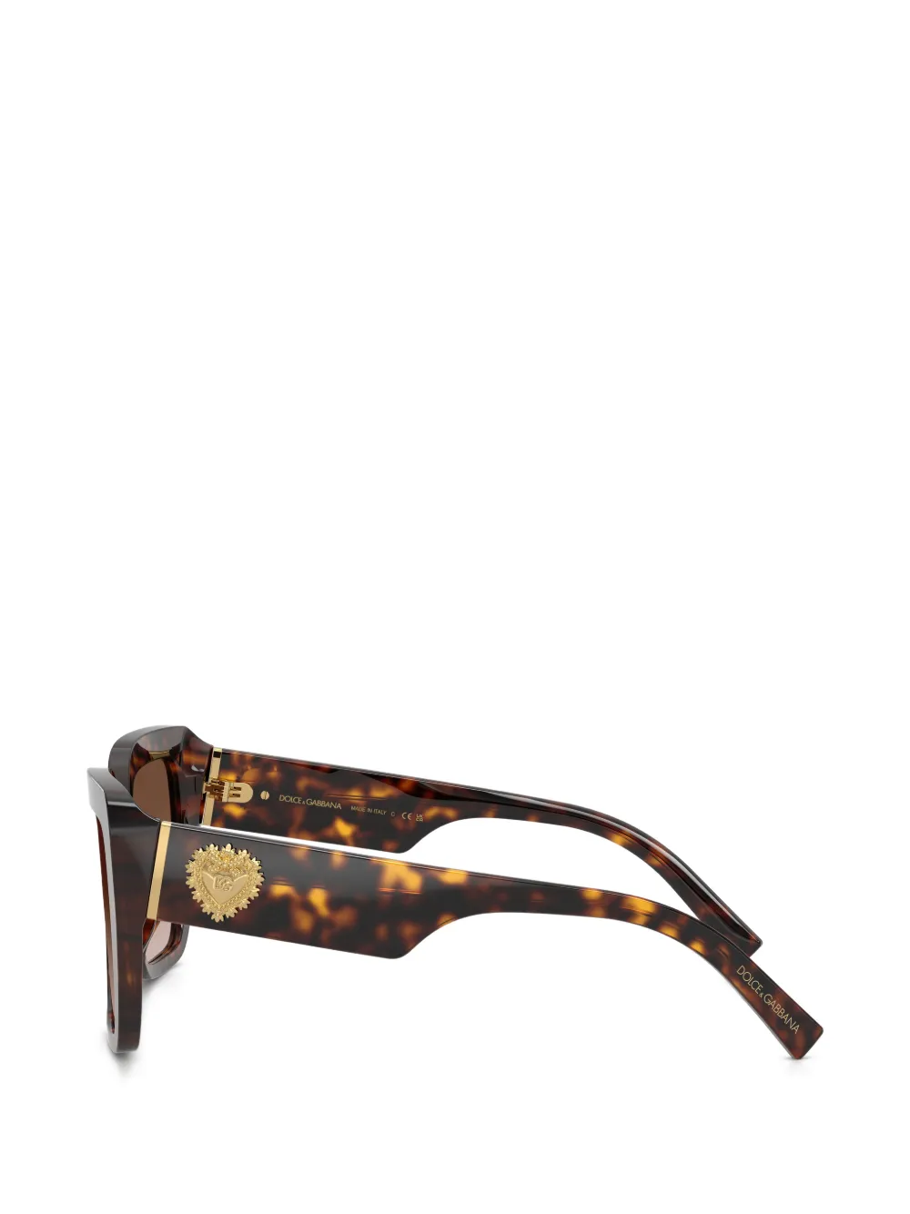 Dolce & Gabbana Eyewear Zonnebril met vierkant montuur en schildpadschild design Bruin