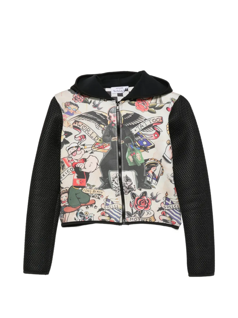 The Artistylist tattoo-print cropped hoodie