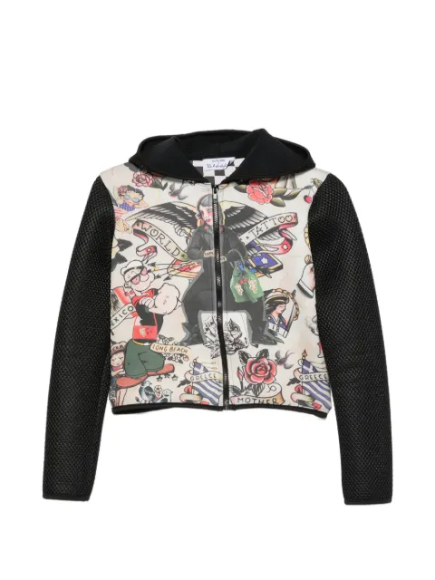 The Artistylist hoodie corto con estampado de tatuaje