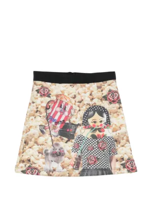 Open YY floral-print Wired Skirt | Black | FARFETCH