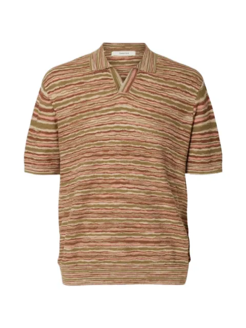 SELECTED Muse horizontal-stripe polo shirt