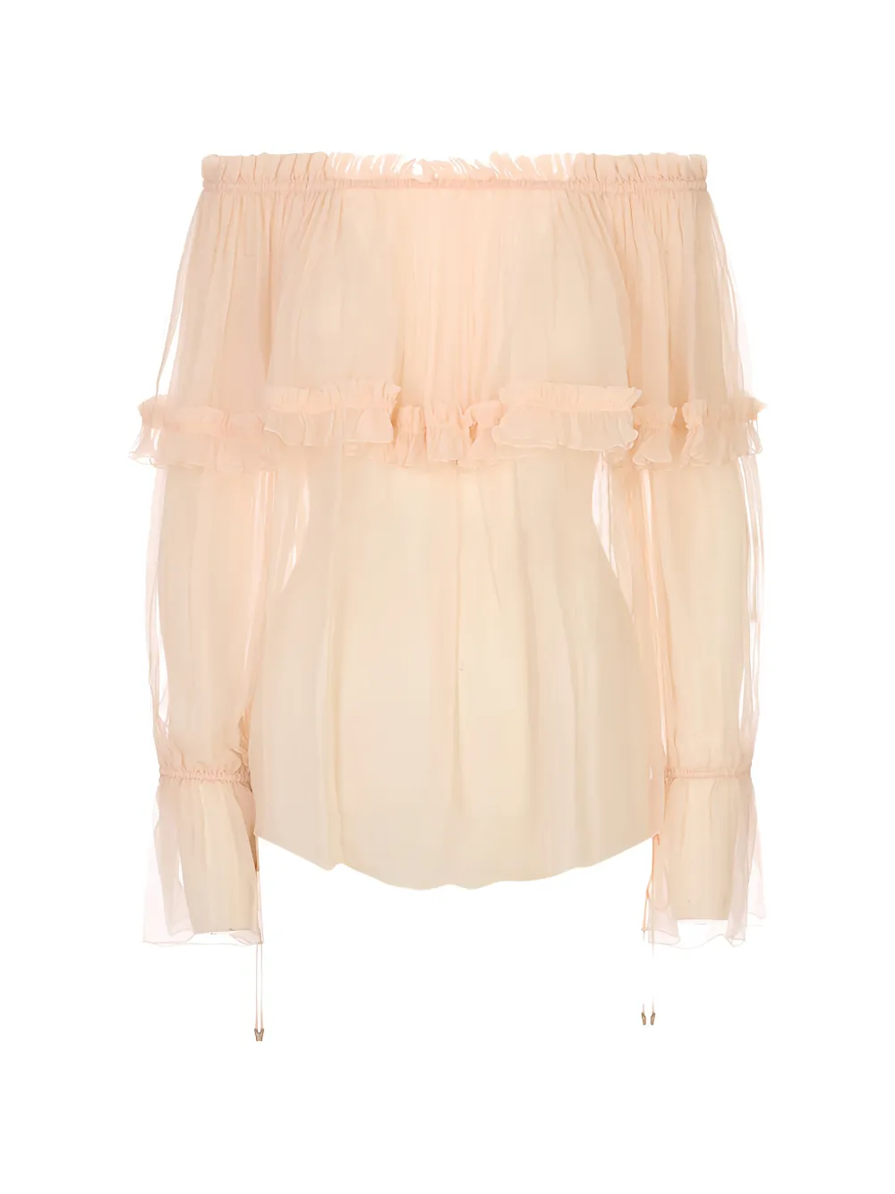 Chloé ruffled off-shoulder blouse - Toni neutri