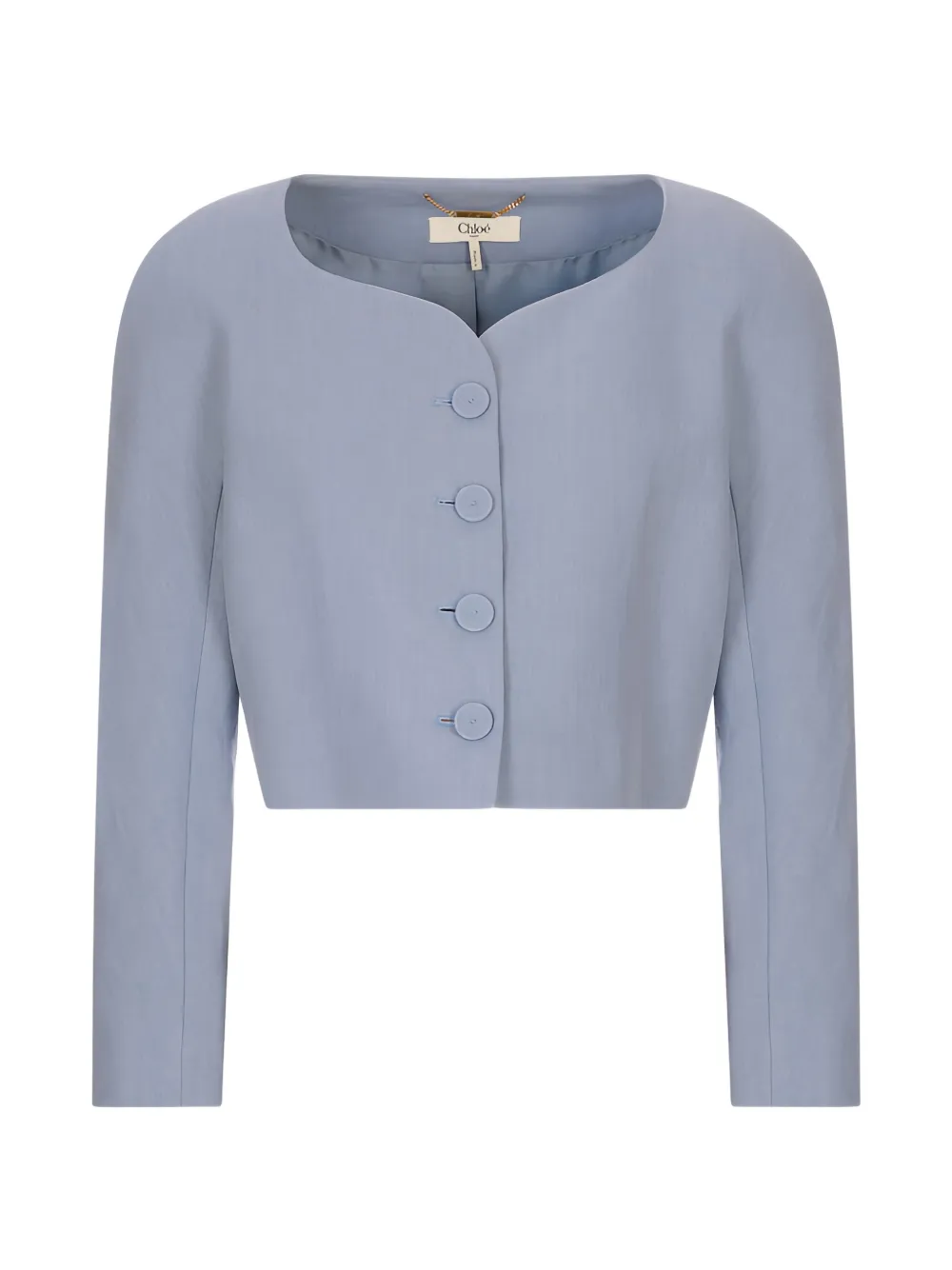 Chloé button-up cropped jacket - Blu
