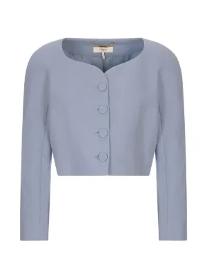 Chloé ノーカラージャケット | ニュートラル | FARFETCH JP
