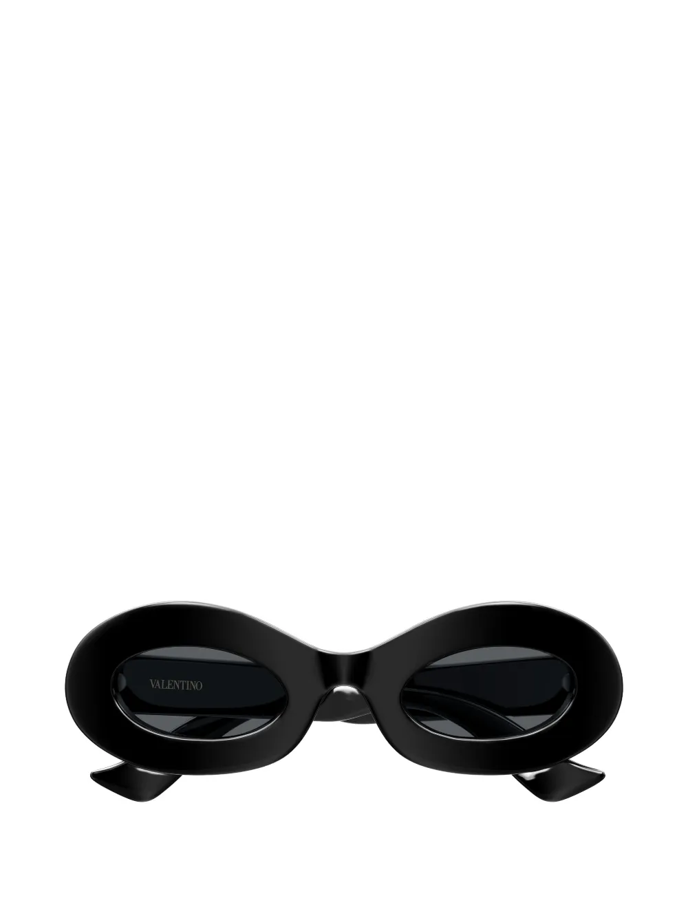 VALENTINO GARAVANI EYEWEAR stud-embellished oval-frame sunglasses - Nero