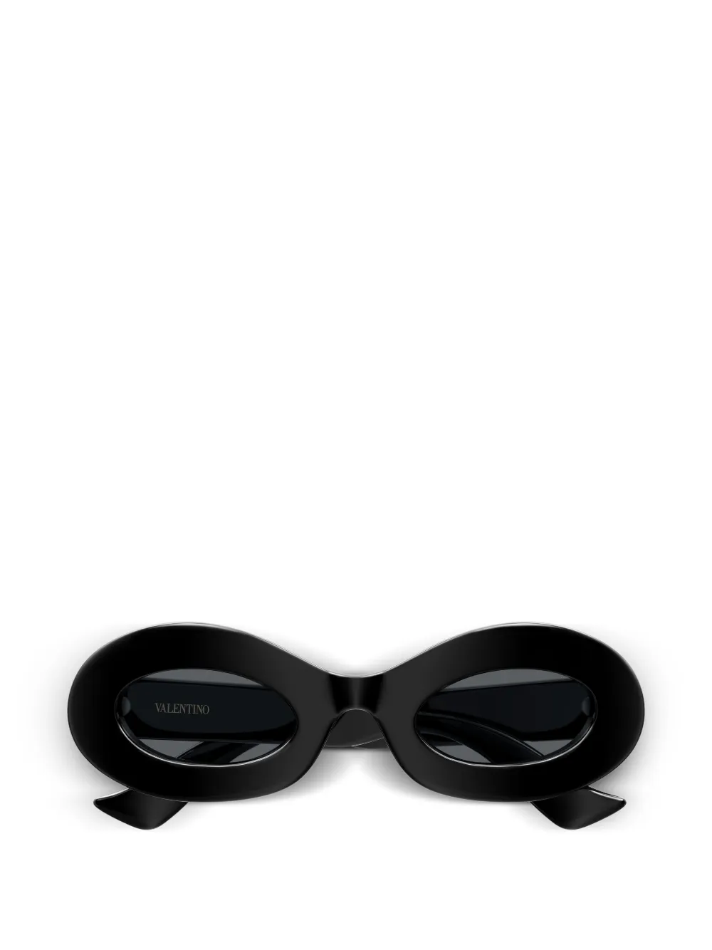 VALENTINO GARAVANI EYEWEAR stud-embellished oval-frame sunglasses - Nero