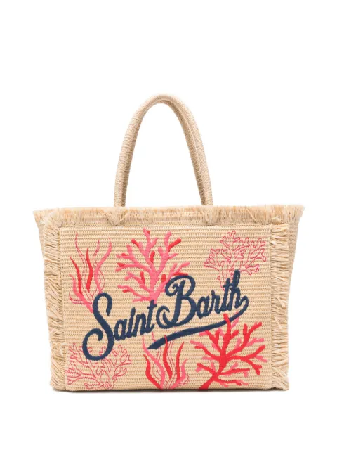 MC2 Saint Barth Vanity coral-embroidered tote bag
