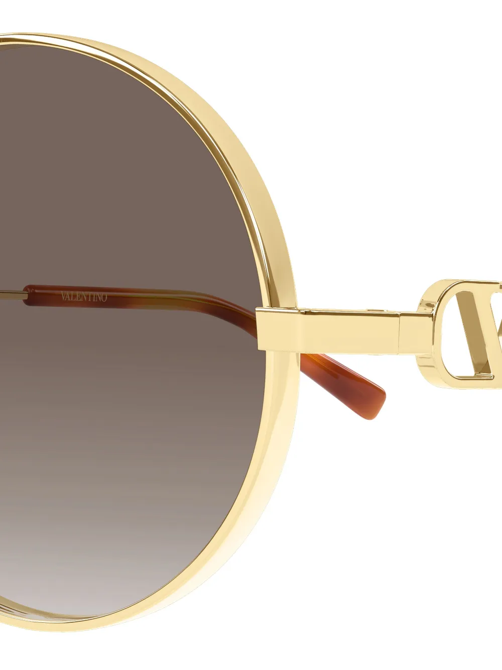VALENTINO GARAVANI EYEWEAR VLogo zonnebril met rond montuur Goud