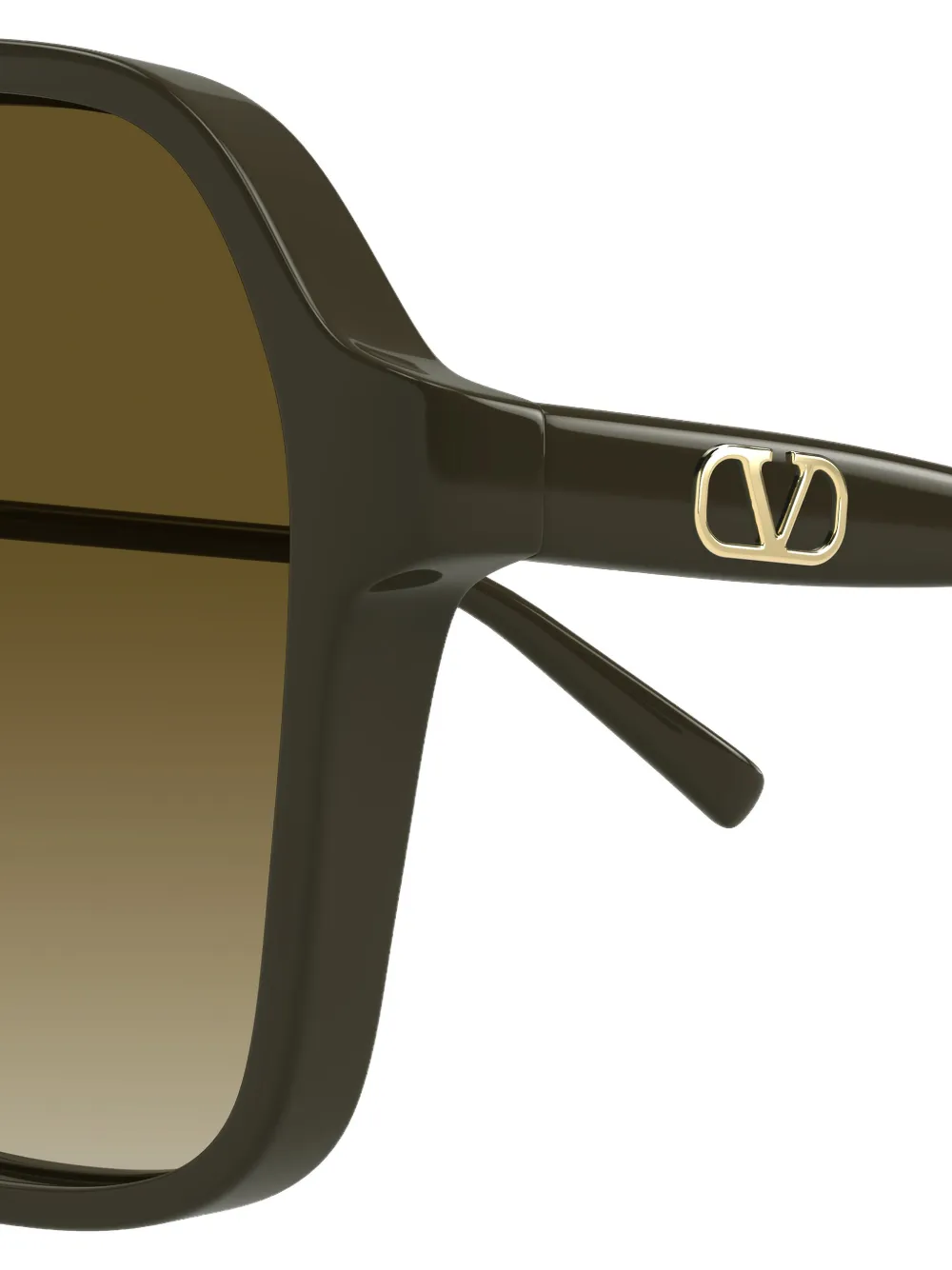 VALENTINO GARAVANI EYEWEAR VLogo zonnebril met geometrisch montuur Bruin