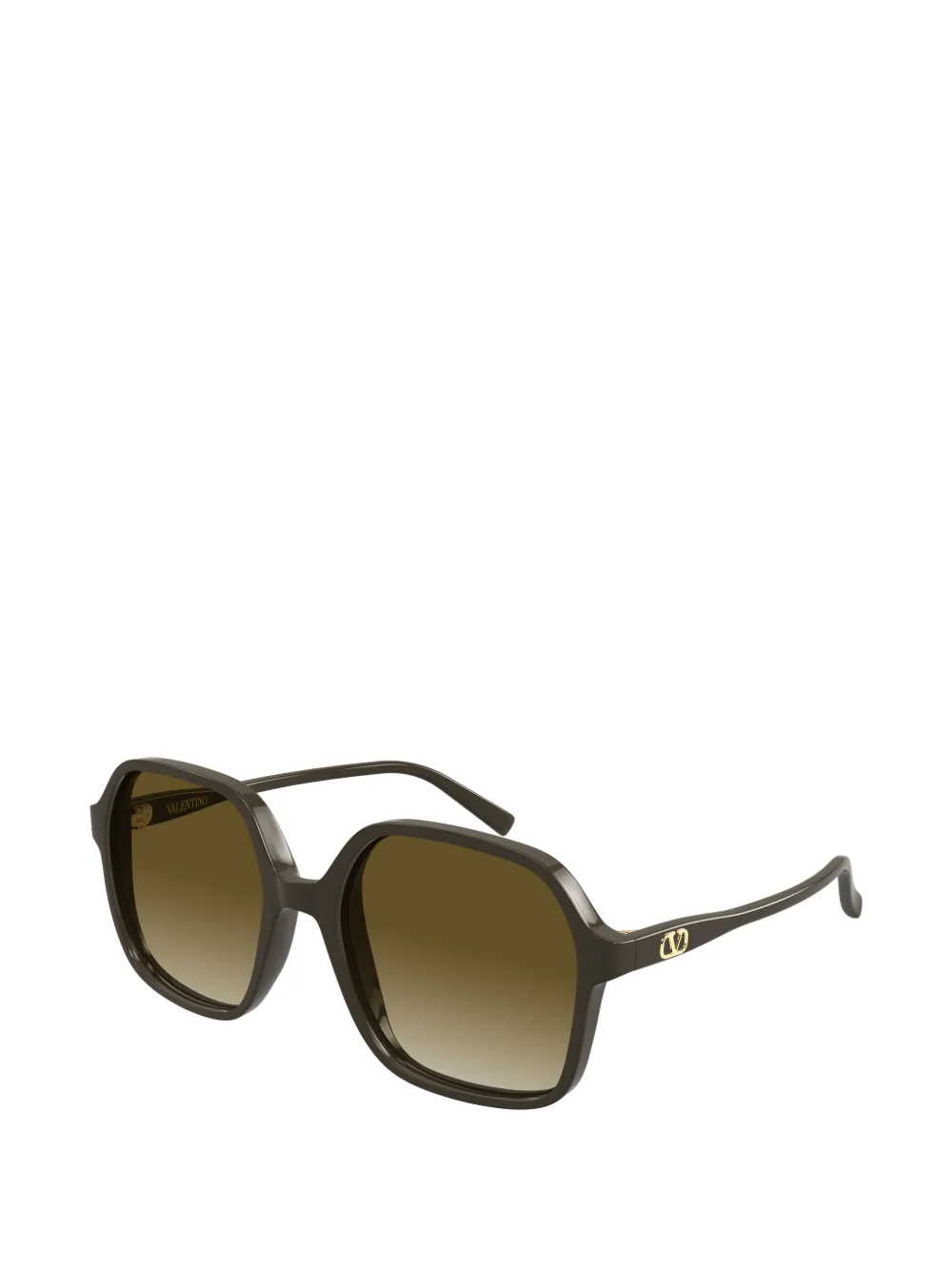 VALENTINO GARAVANI EYEWEAR VLogo zonnebril met geometrisch montuur Bruin