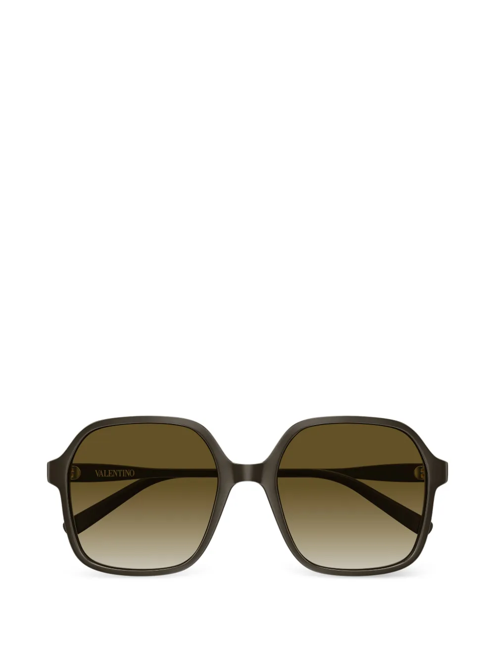 VALENTINO GARAVANI EYEWEAR VLogo geometric-frame sunglasses - Marrone
