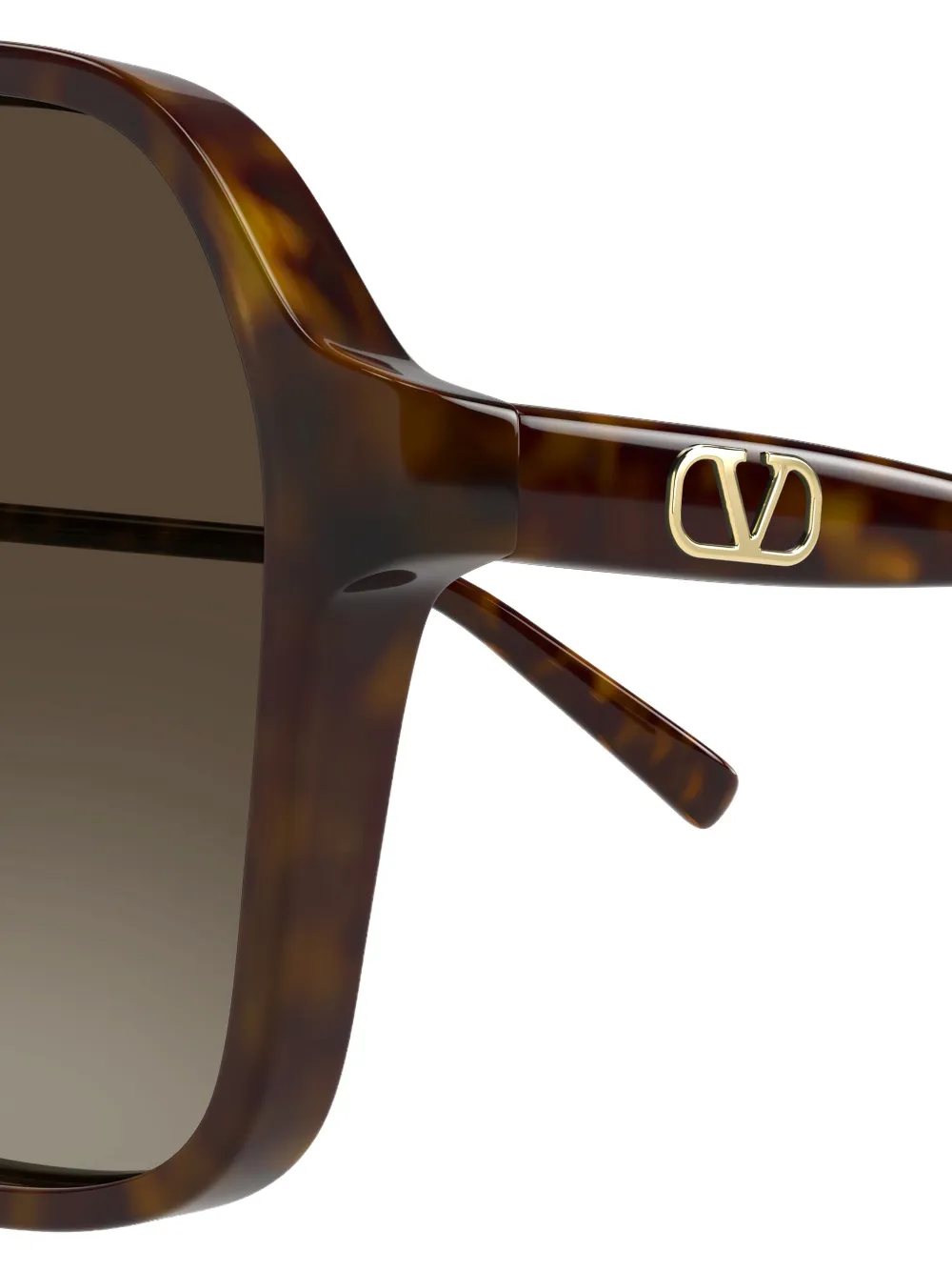 VALENTINO GARAVANI EYEWEAR VLogo zonnebril met schildpadschild‐design Bruin