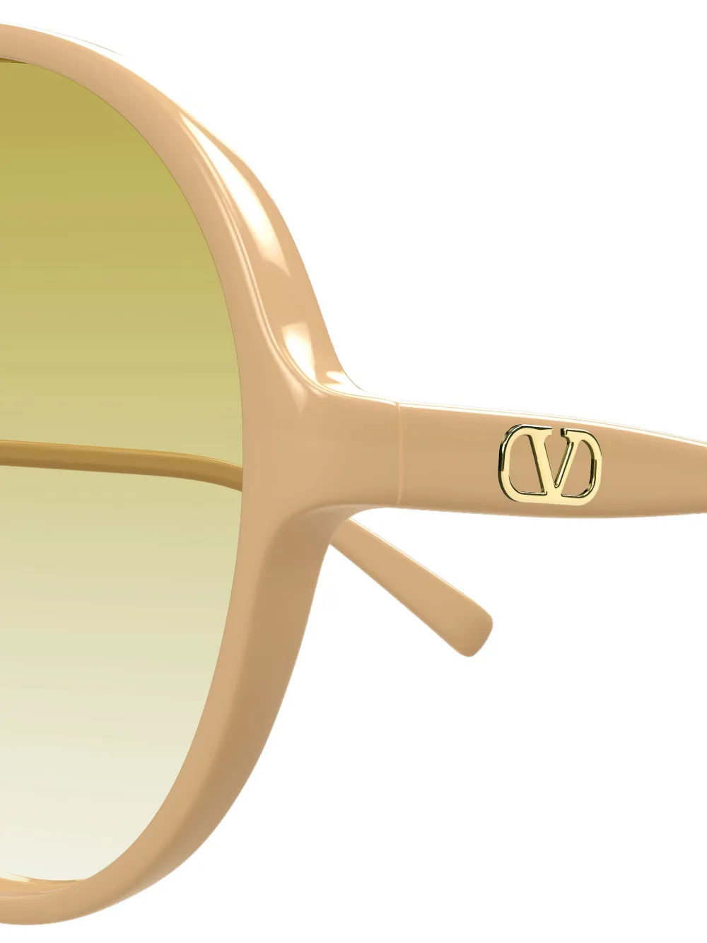 VALENTINO GARAVANI EYEWEAR VLogo zonnebril met rond montuur Beige