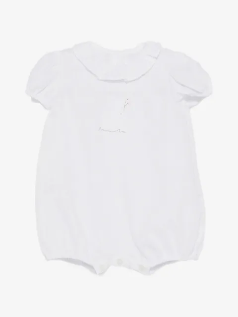 Il Gufo rabbit-embroidered romper