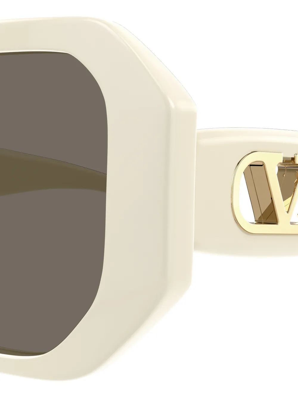 VALENTINO GARAVANI EYEWEAR VLogo zonnebril met geometrisch montuur Beige
