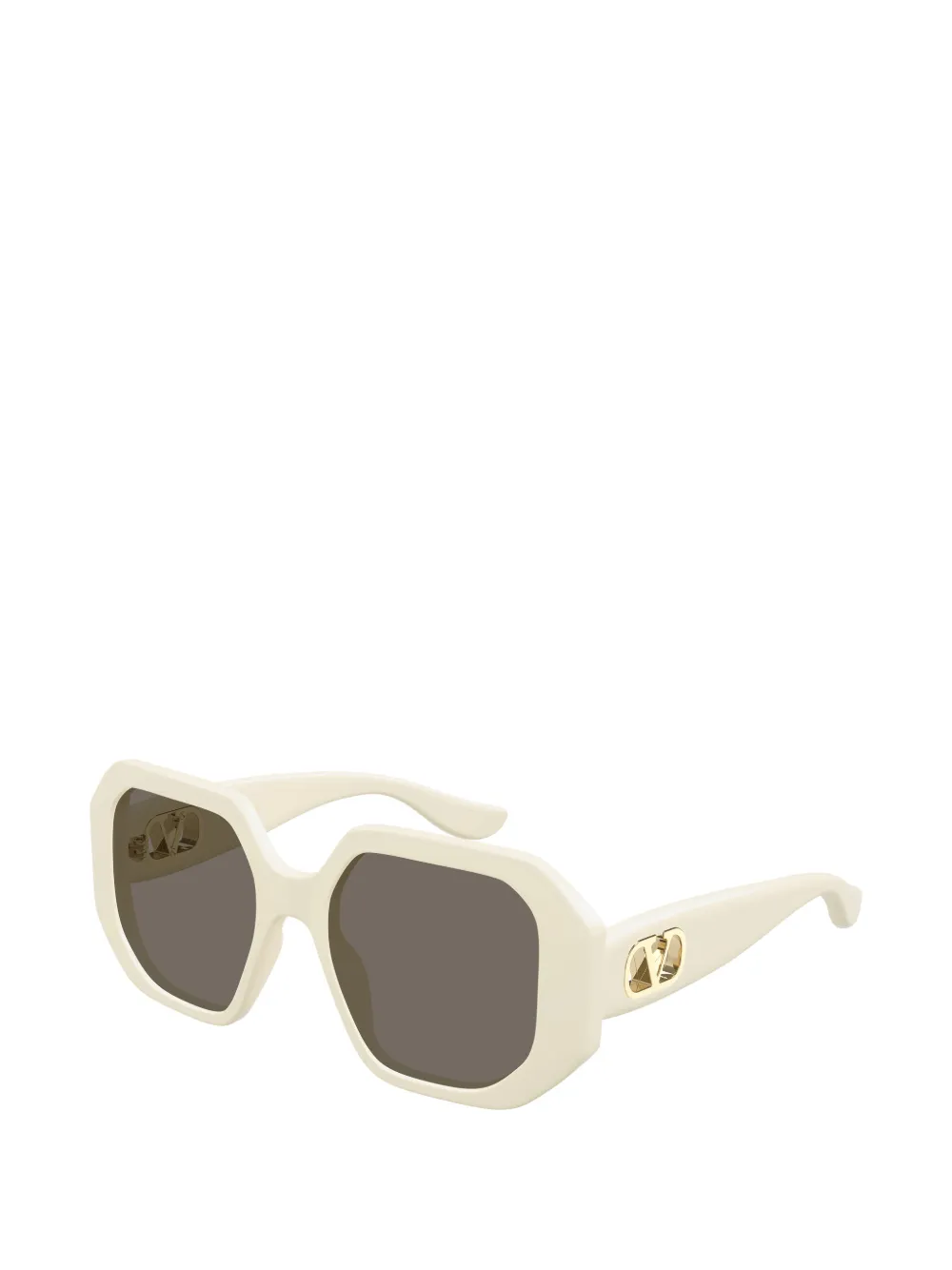 VALENTINO GARAVANI EYEWEAR VLogo zonnebril met geometrisch montuur Beige