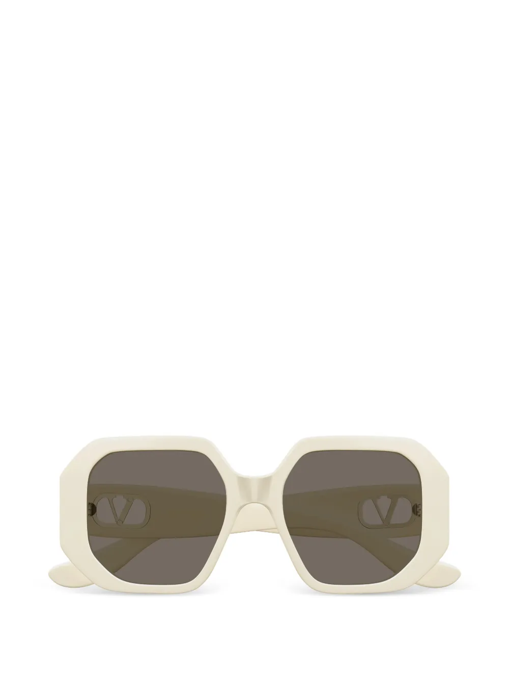 VALENTINO GARAVANI EYEWEAR VLogo geometric-frame sunglasses - Toni neutri