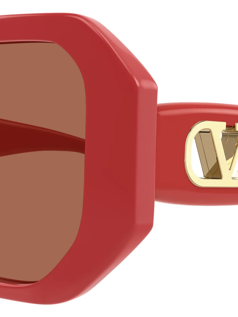 VALENTINO GARAVANI EYEWEAR VLogo zonnebril met geometrisch montuur Rood
