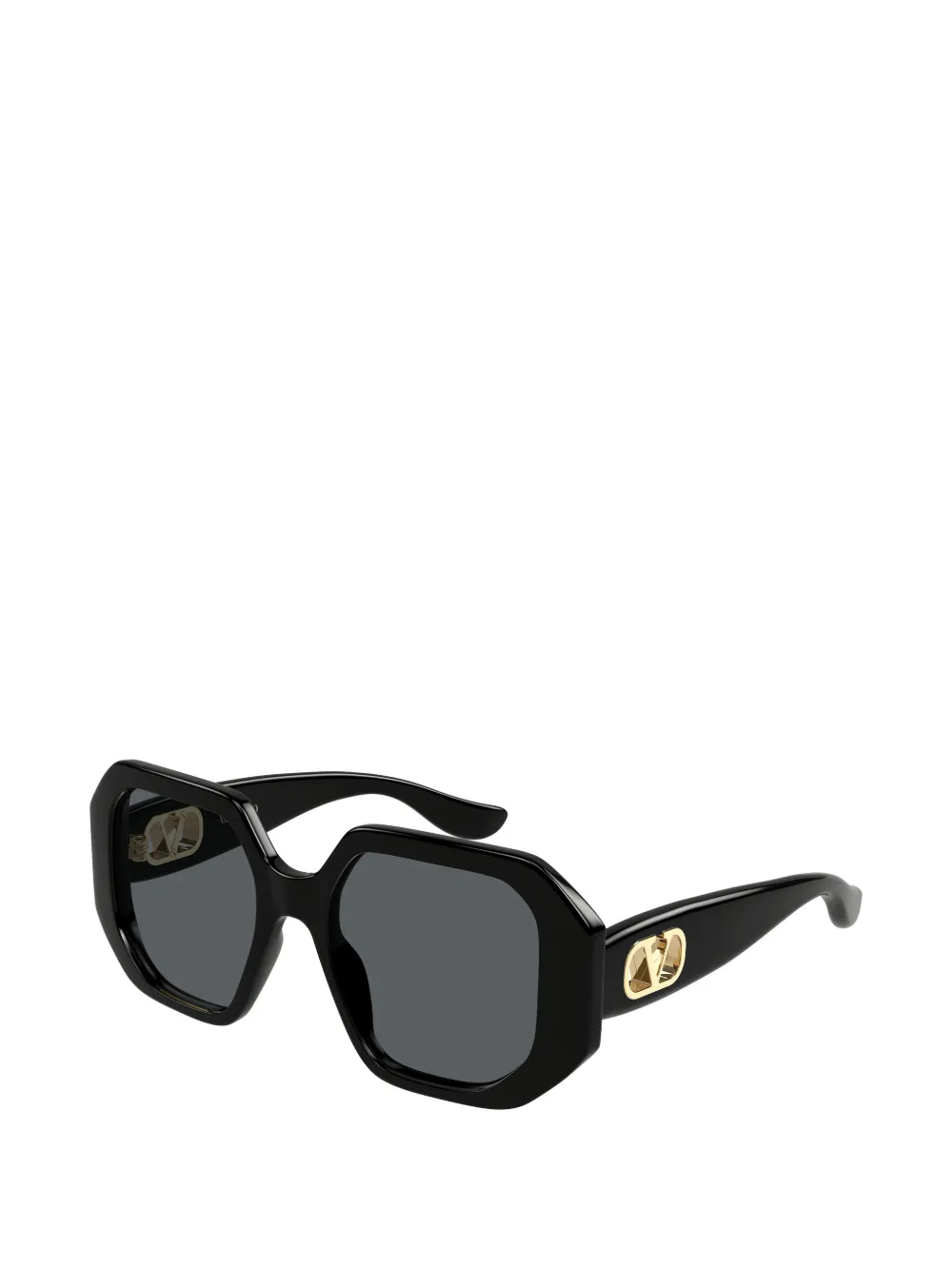 VALENTINO GARAVANI EYEWEAR VLogo zonnebril met geometrisch montuur Zwart