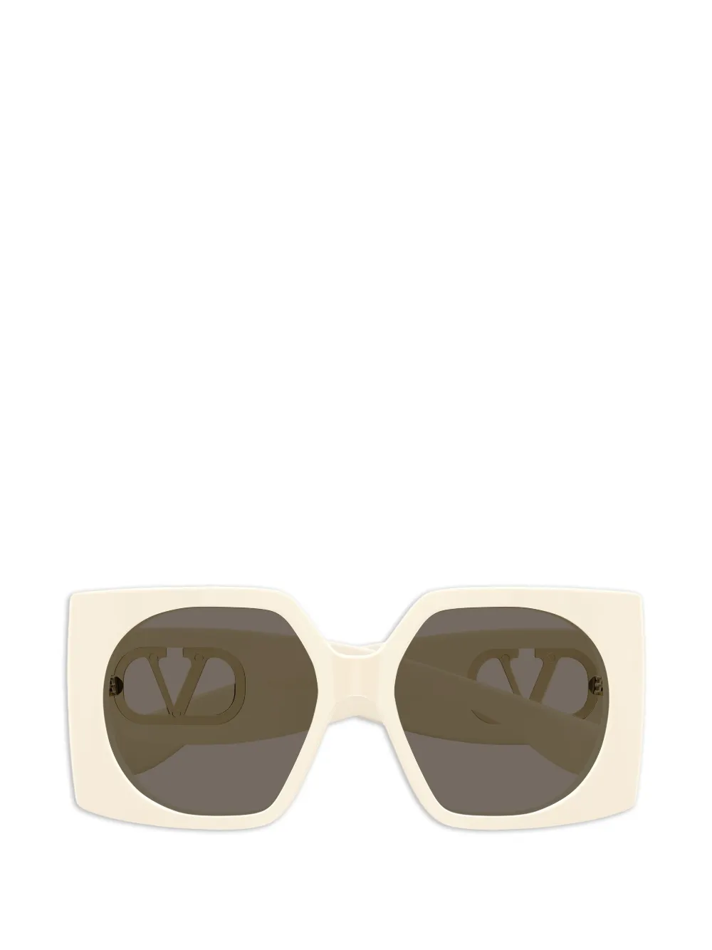 VALENTINO GARAVANI EYEWEAR VLogo geometric-frame sunglasses - Toni neutri