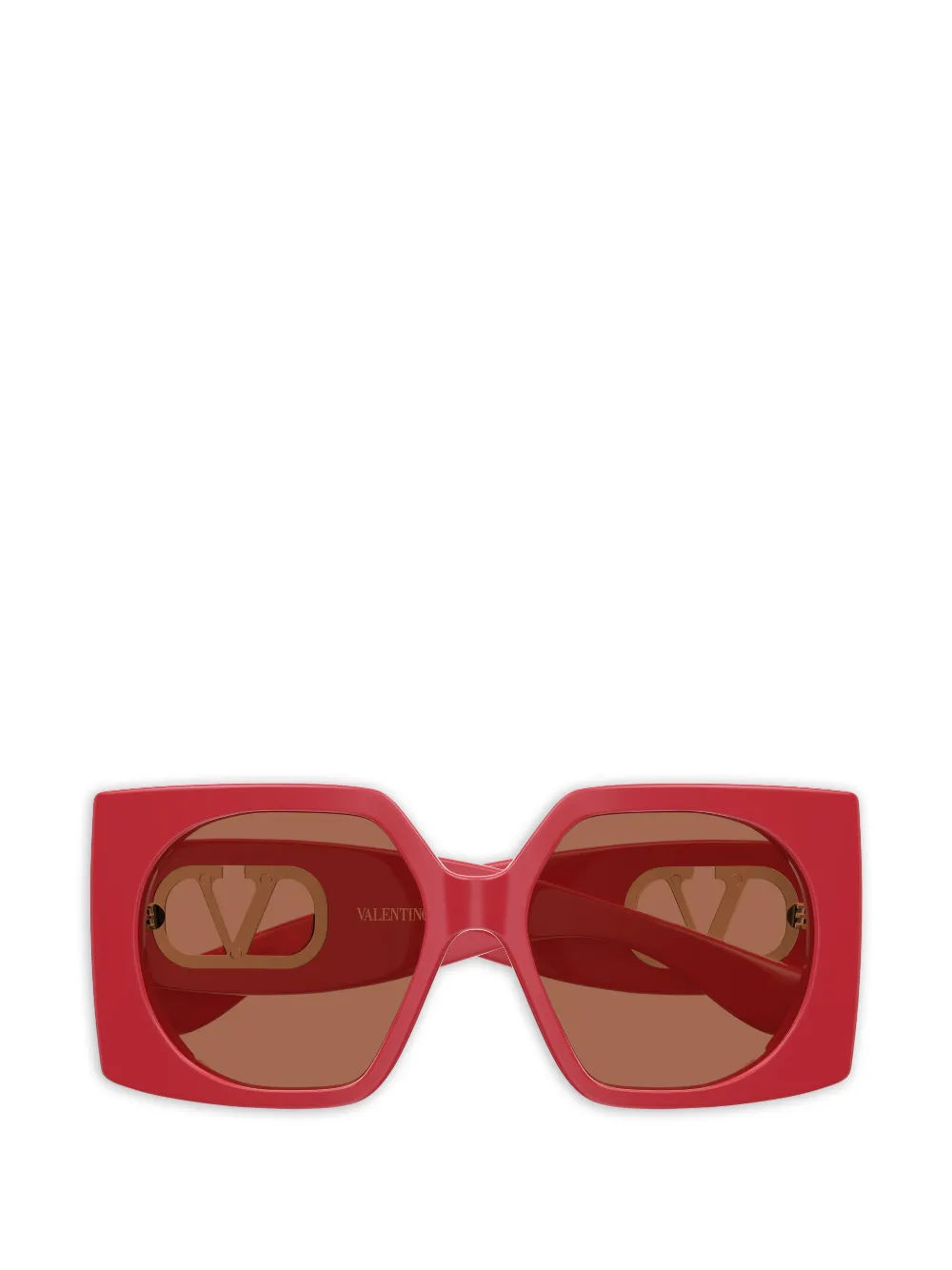VALENTINO GARAVANI EYEWEAR VLogo geometric-frame sunglasses - Rosso