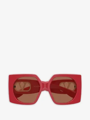 VALENTINO GARAVANI EYEWEAR VLogo geometric-frame Sunglasses  display picture 3