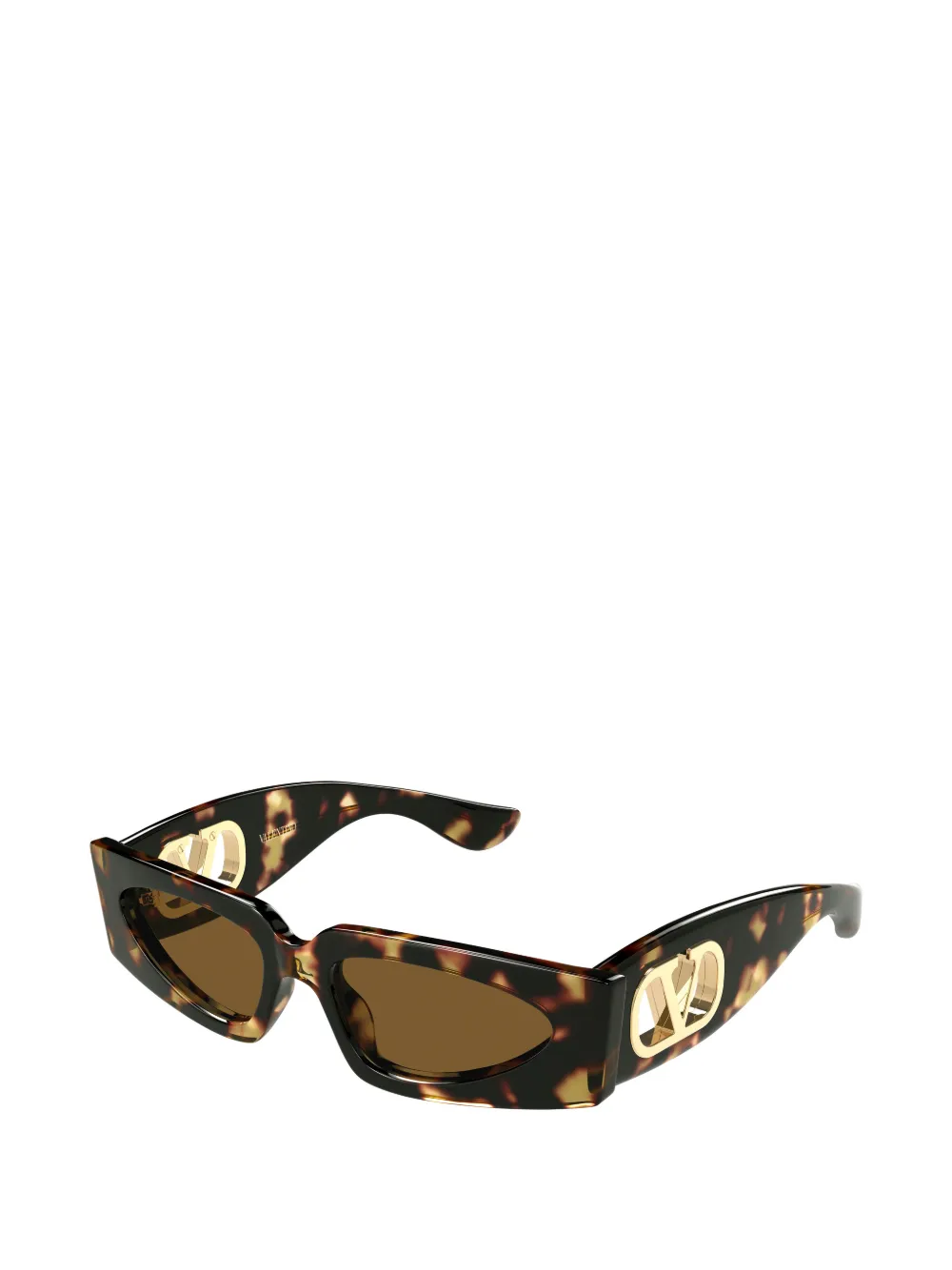 VALENTINO GARAVANI EYEWEAR VLogo zonnebril met schildpadschild-effect Bruin