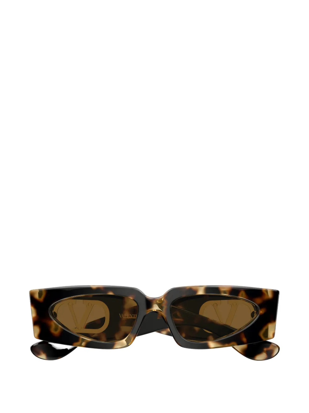 VALENTINO GARAVANI EYEWEAR VLogo tortoiseshell-effect sunglasses - Marrone