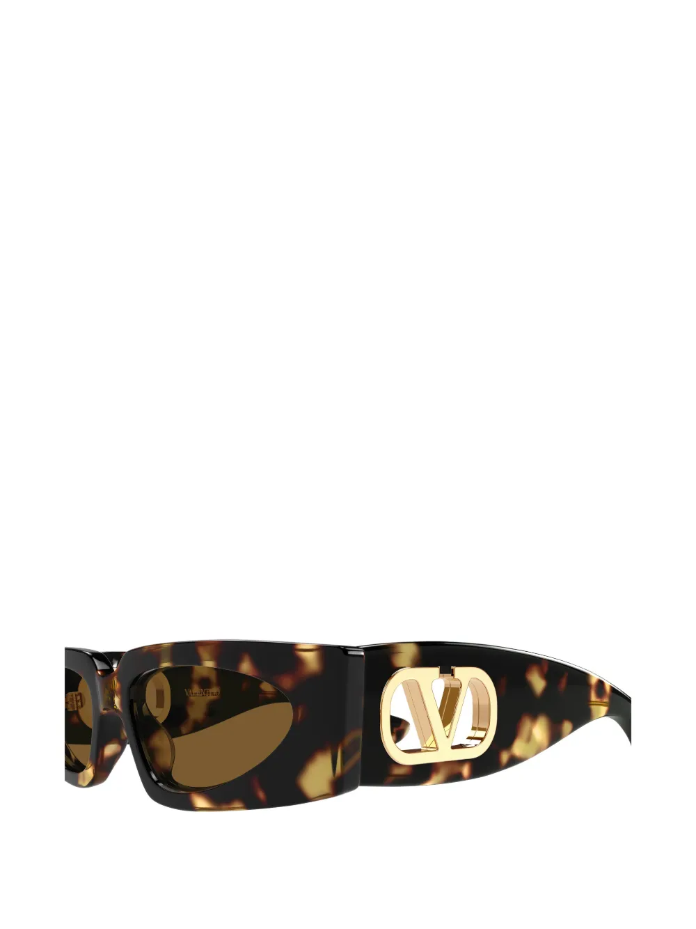 VALENTINO GARAVANI EYEWEAR VLogo zonnebril met schildpadschild-effect Bruin