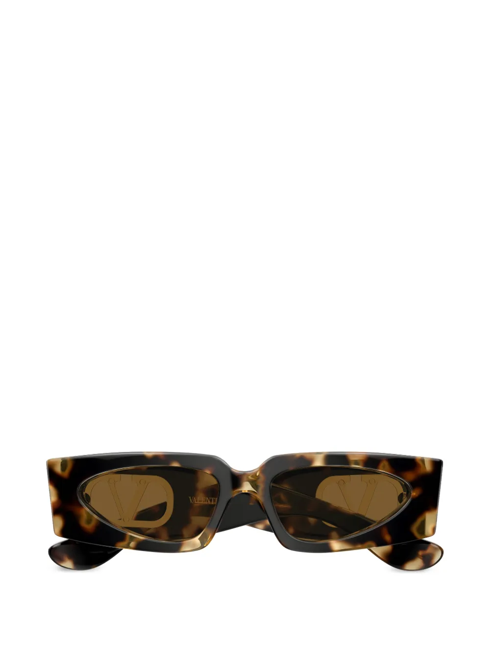 VALENTINO GARAVANI EYEWEAR VLogo tortoiseshell-effect sunglasses - Marrone