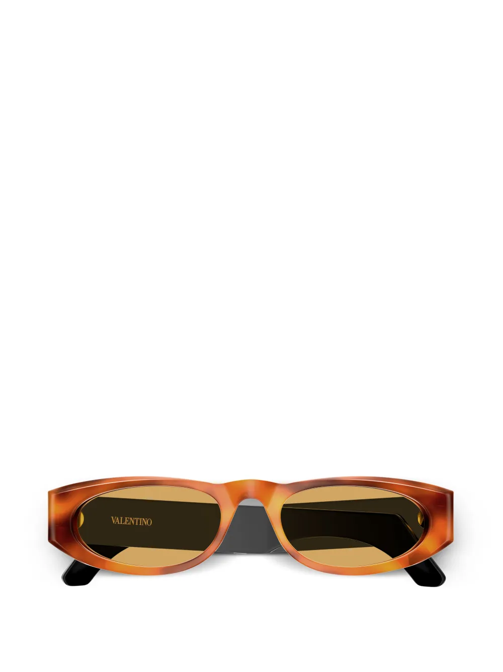 VALENTINO GARAVANI EYEWEAR VLogo oval-frame sunglasses - Marrone