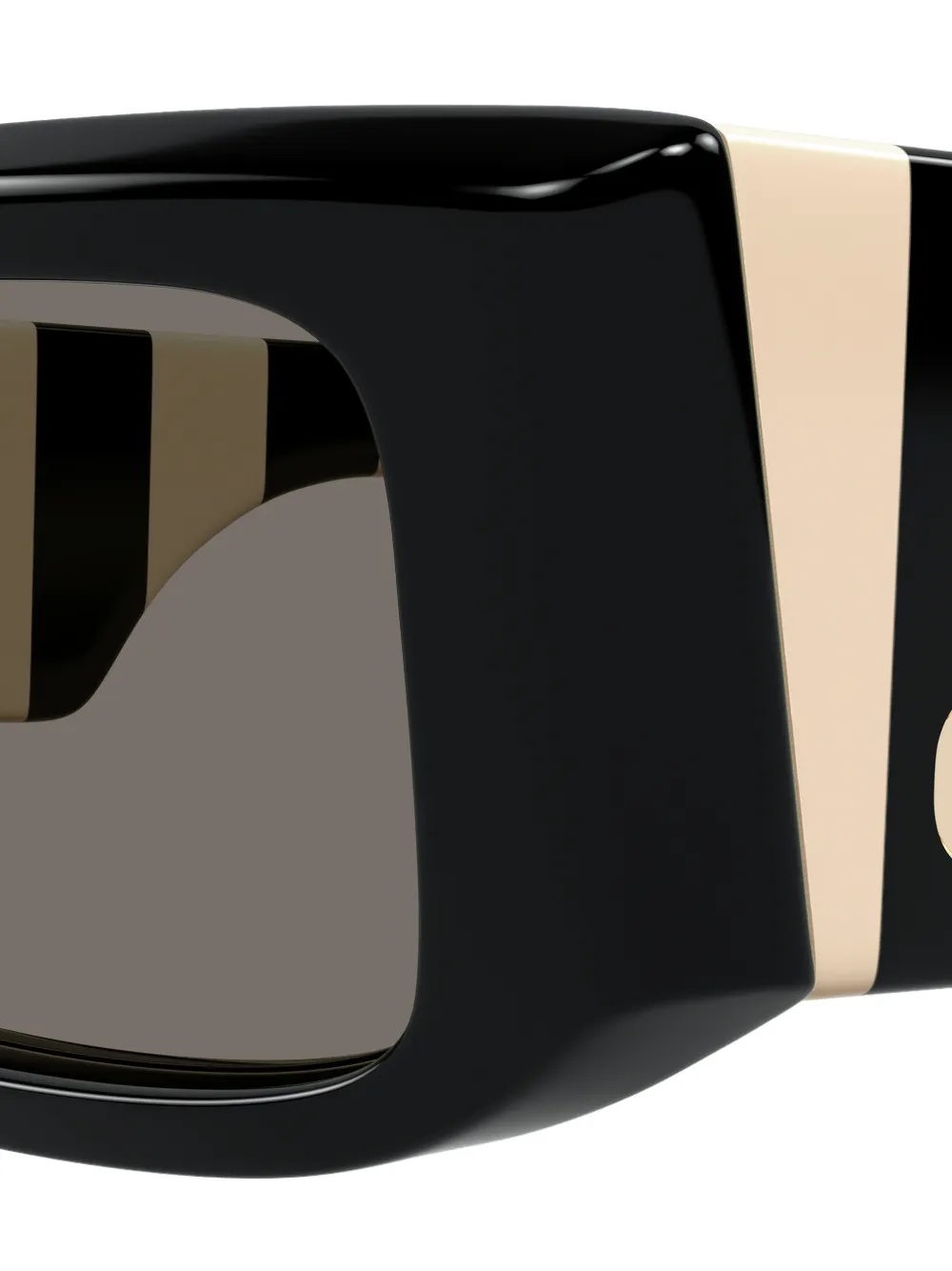 VALENTINO GARAVANI EYEWEAR VLogo zonnebril met rechthoekig montuur en streepprint Zwart