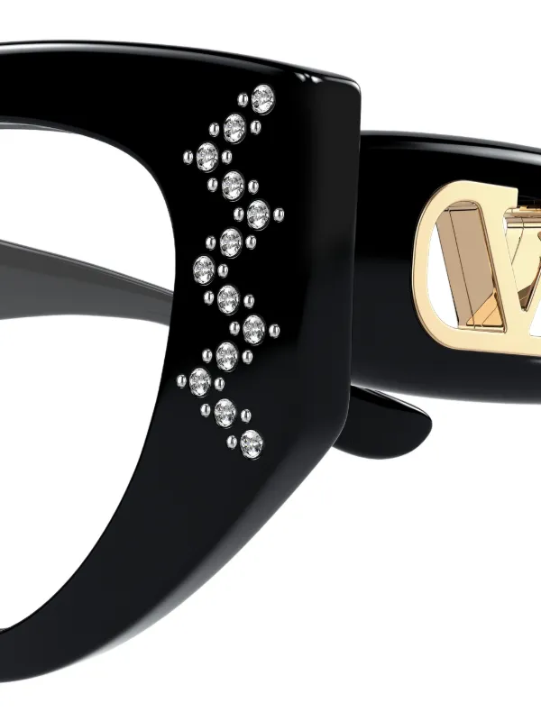 VALENTINO GARAVANI EYEWEAR VLogo crystal-embellished Glasses