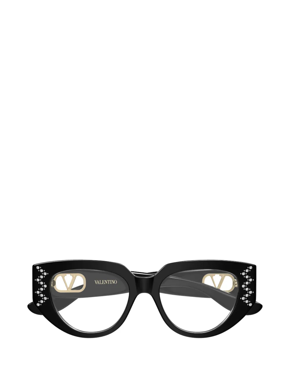 VALENTINO GARAVANI EYEWEAR VLogo crystal-embellished glasses - Nero