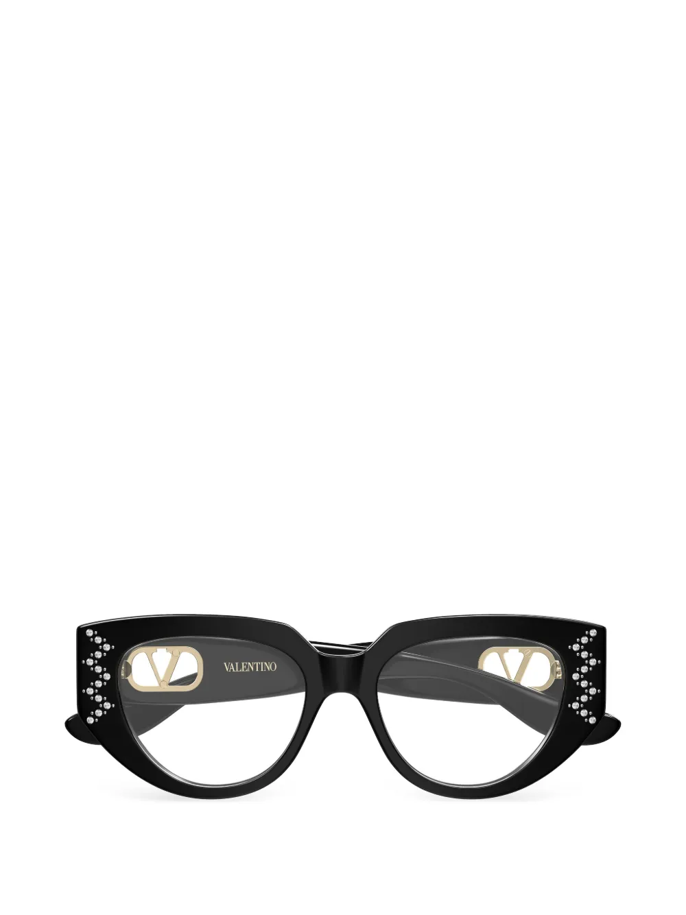 VALENTINO GARAVANI EYEWEAR VLogo crystal-embellished glasses - Nero