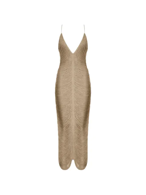 Bless Solé fringe-detail V-neck dress