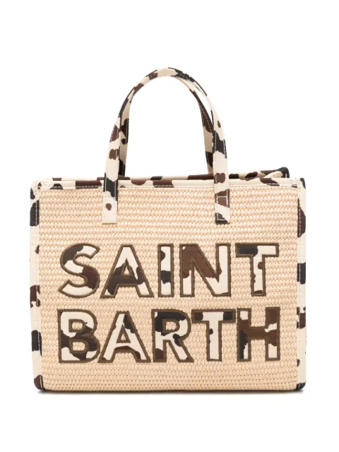 MC2 Saint Barth Vivian medium straw-effect bag with embroidered logo