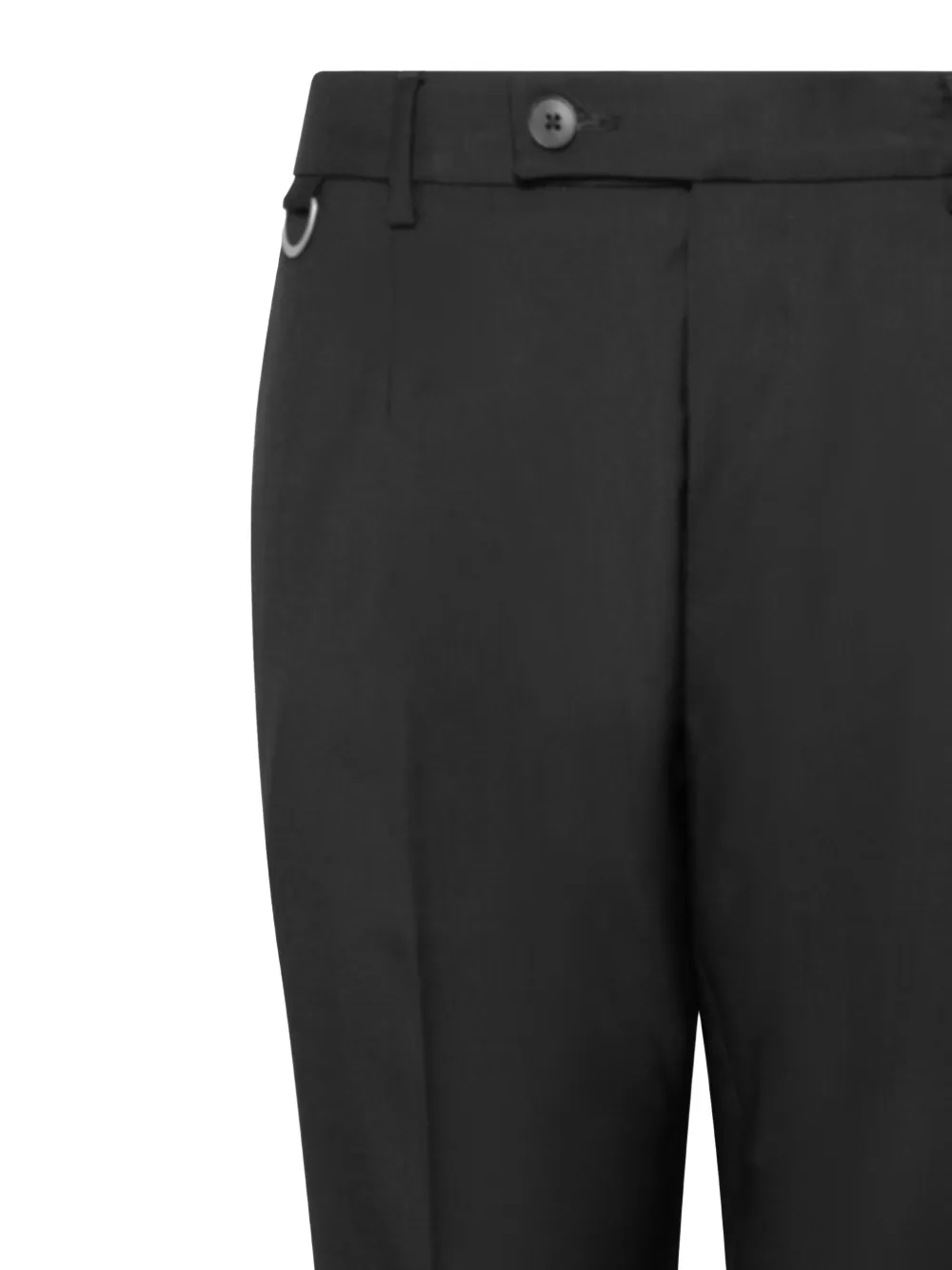 Low Brand Geplooide broek met omgeslagen pijpen Zwart