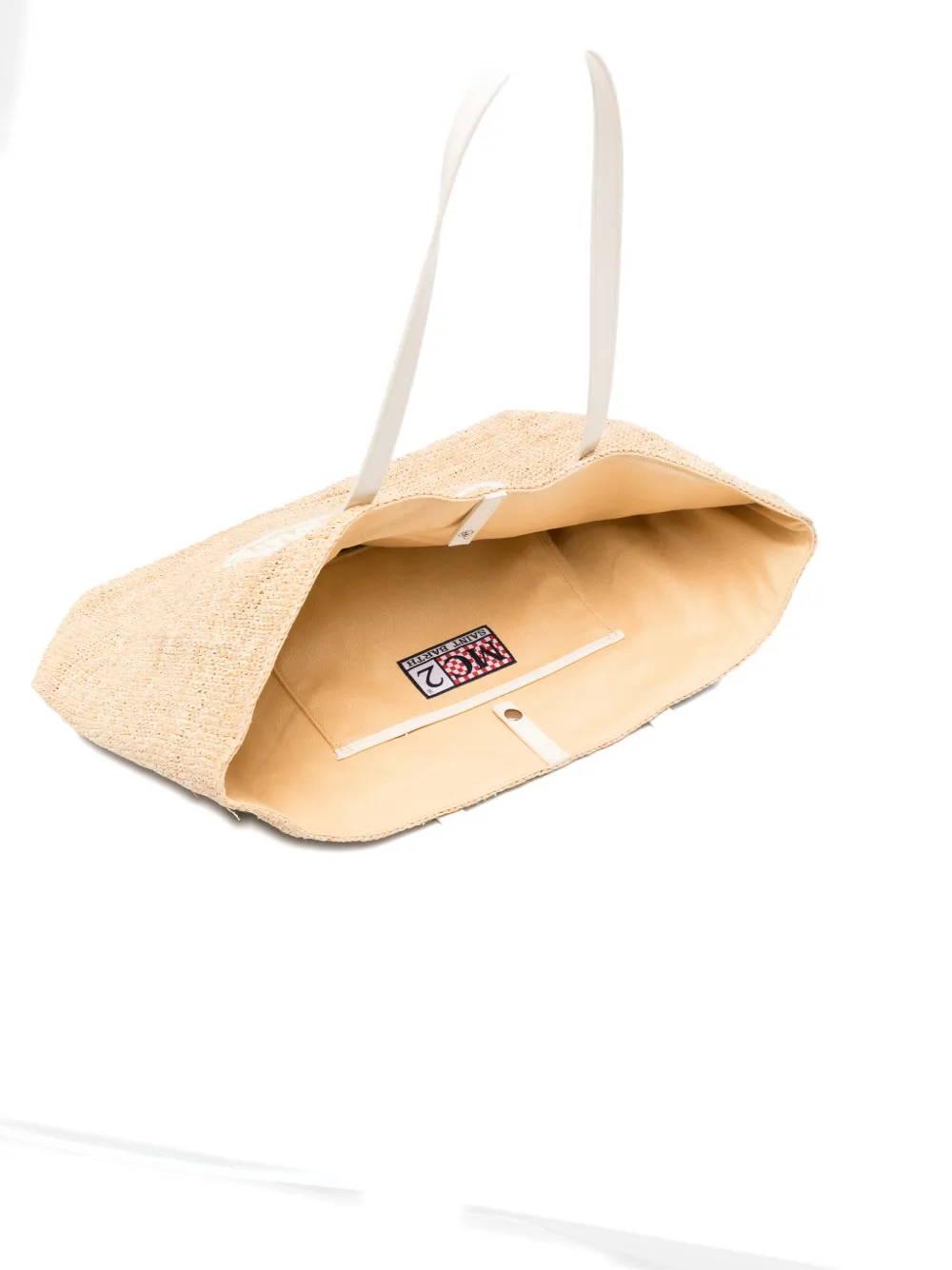 MC2 Saint Barth Raffia City schoudertas met logopatch Beige