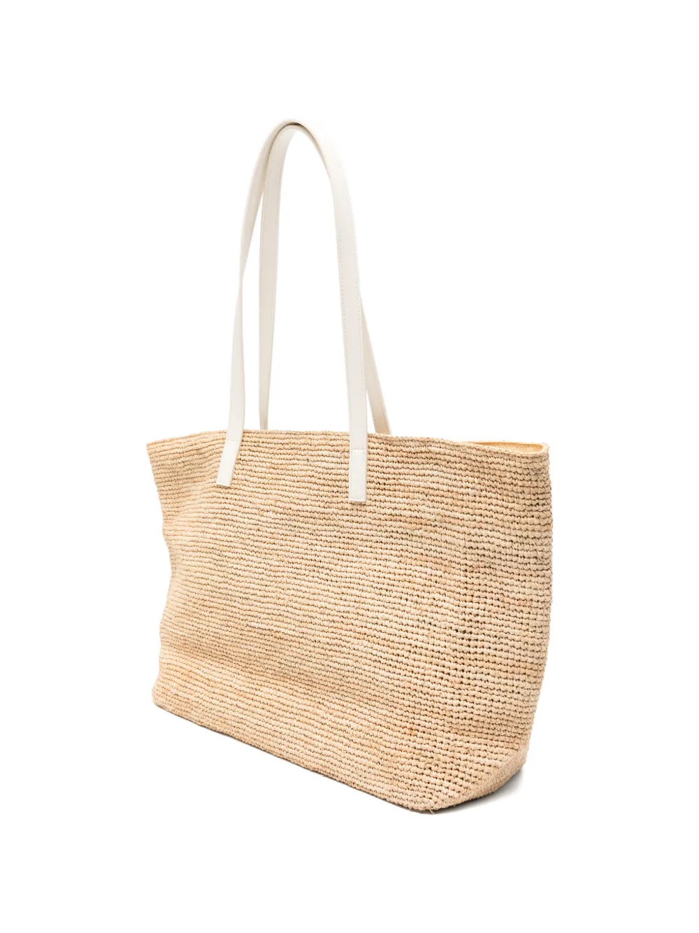 MC2 Saint Barth Raffia City schoudertas met logopatch Beige