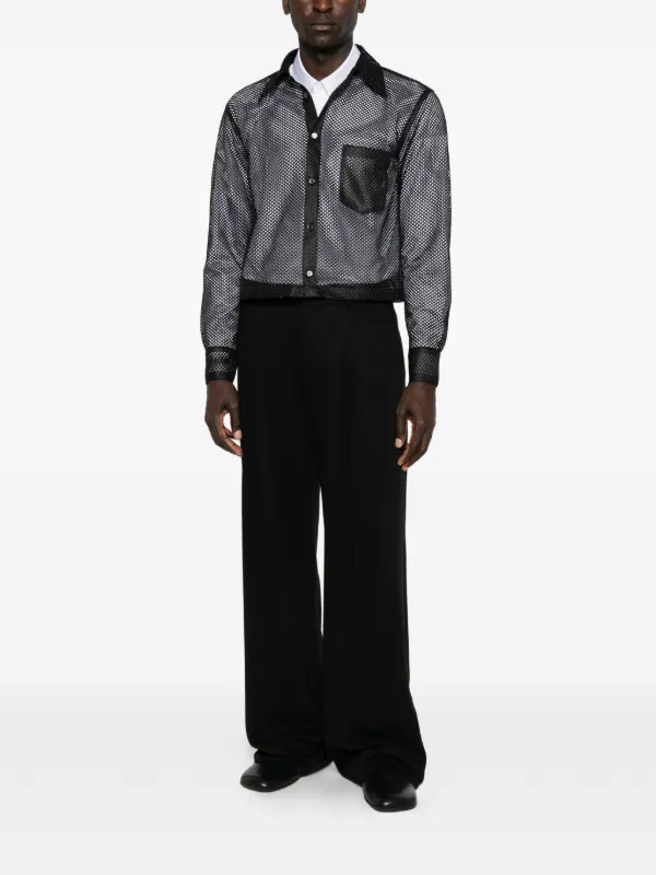 Comme Des Garçons Homme Plus Mesh chest-pocket Shirt | Black
