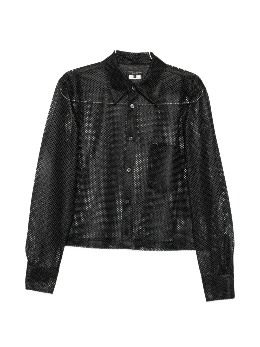 Comme des Garçons Homme Plus mesh chest-pocket shirt - Nero