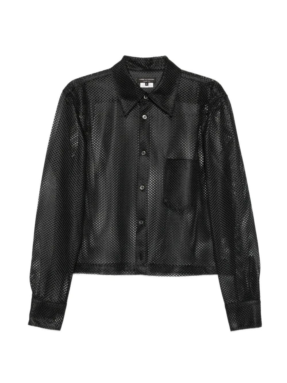 Comme des Garçons Homme Plus mesh chest-pocket shirt - Nero