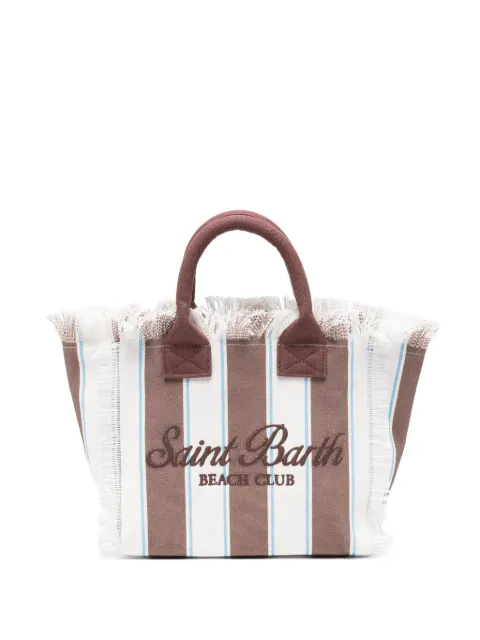 MC2 Saint Barth Colette striped frayed tote bag
