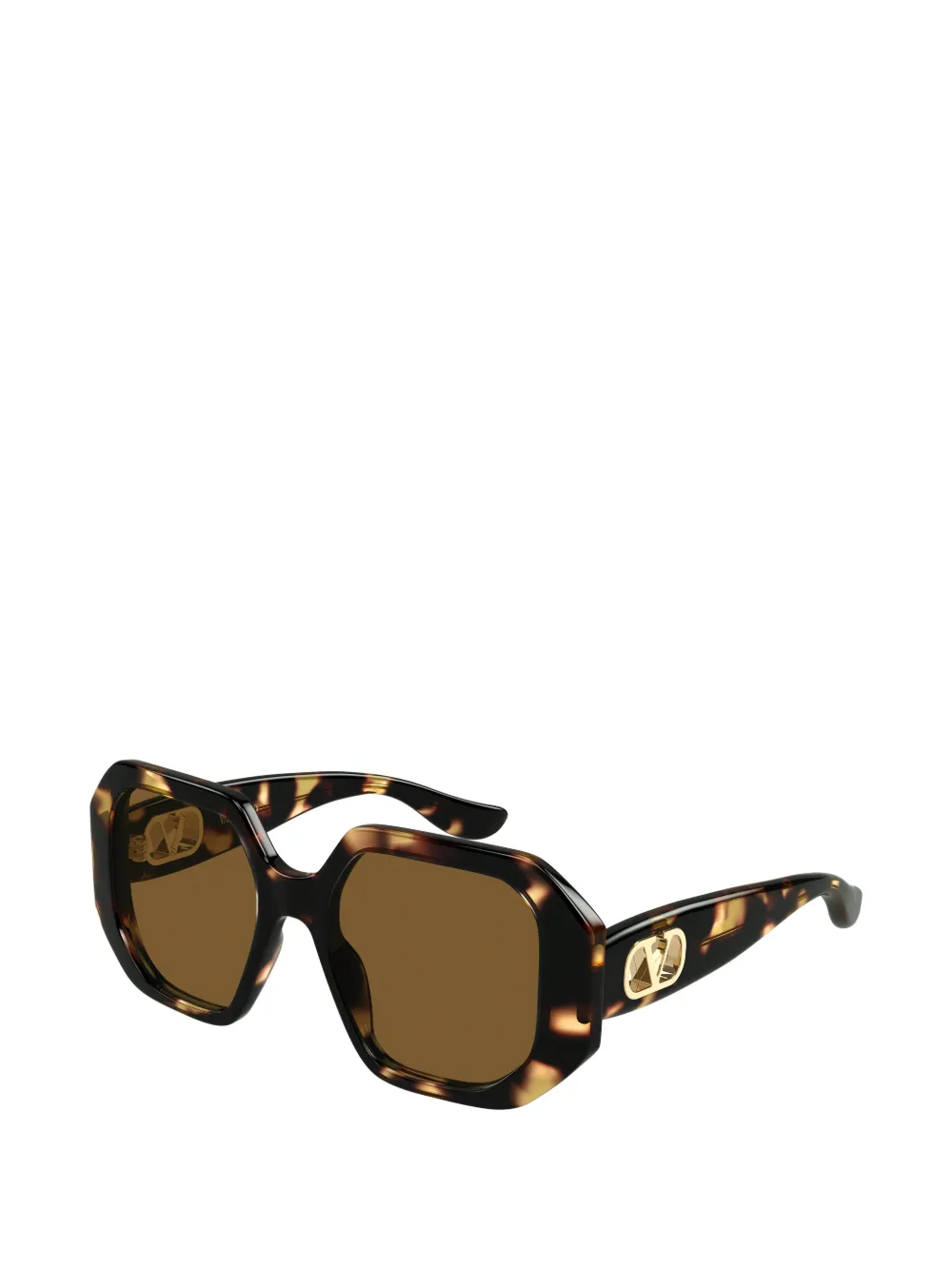VALENTINO GARAVANI EYEWEAR VLogo zonnebril met geometrisch montuur Bruin
